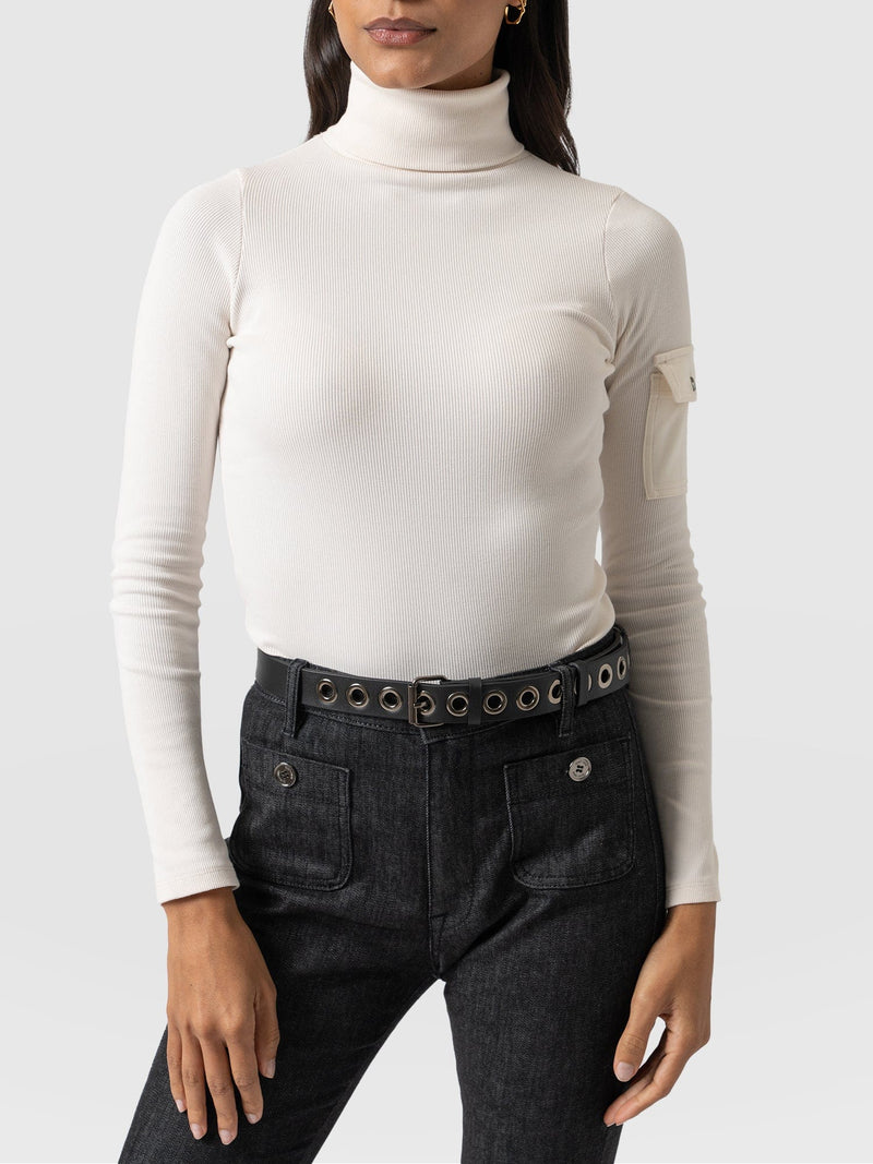 Pocket Turtle Neck Cream - Women's Sweaters | Saint + Sofia® USA