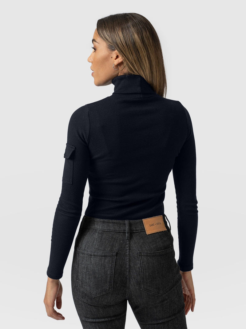 Pocket Turtle Neck Navy - Women's Sweaters | Saint + Sofia® USA