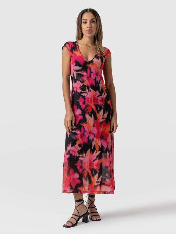 Poppy Mesh Dress Black Soft Focus - Women's Dresses | Saint + Sofia® USA