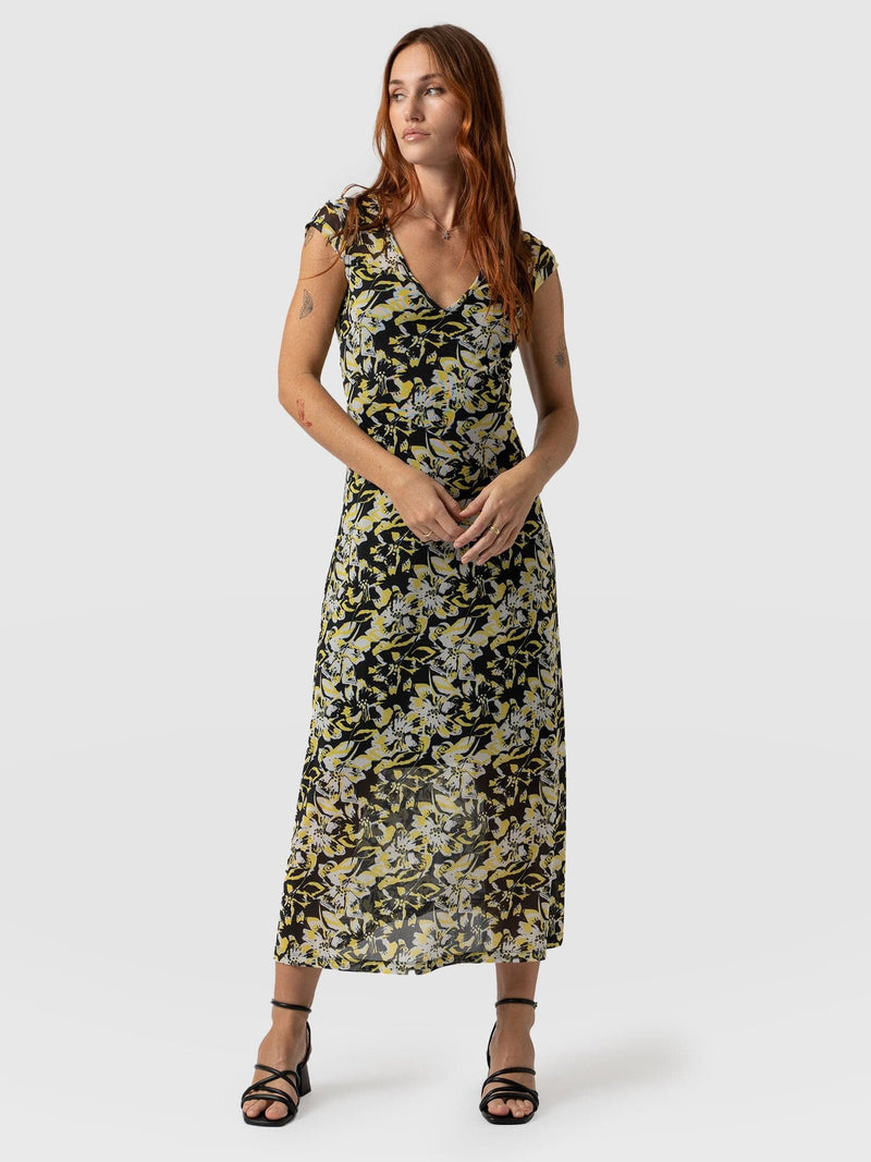 Poppy Mesh Dress Jardin Stencil - Women's Dresses | Saint + Sofia® USA