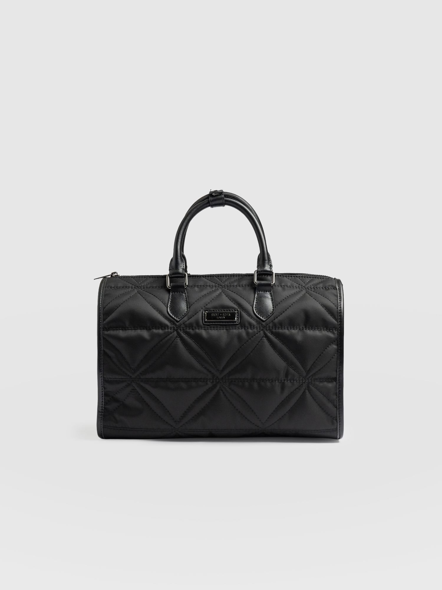 Quilted Maeve Duffle Bag Black - Women's Bags | Saint + Sofia® USA