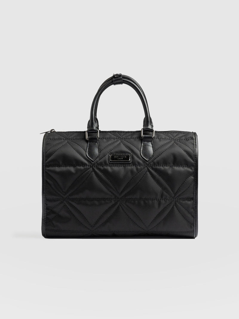Quilted Maeve Duffle Bag Black - Women's Bags | Saint + Sofia® USA
