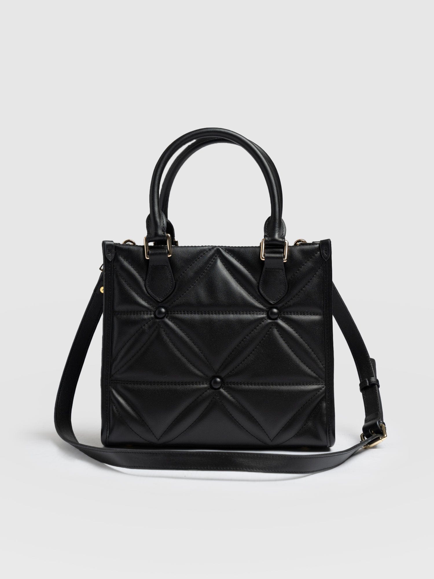 Quilted Mia Mini Tote Bag Black - Women's Bags | Saint + Sofia® UK