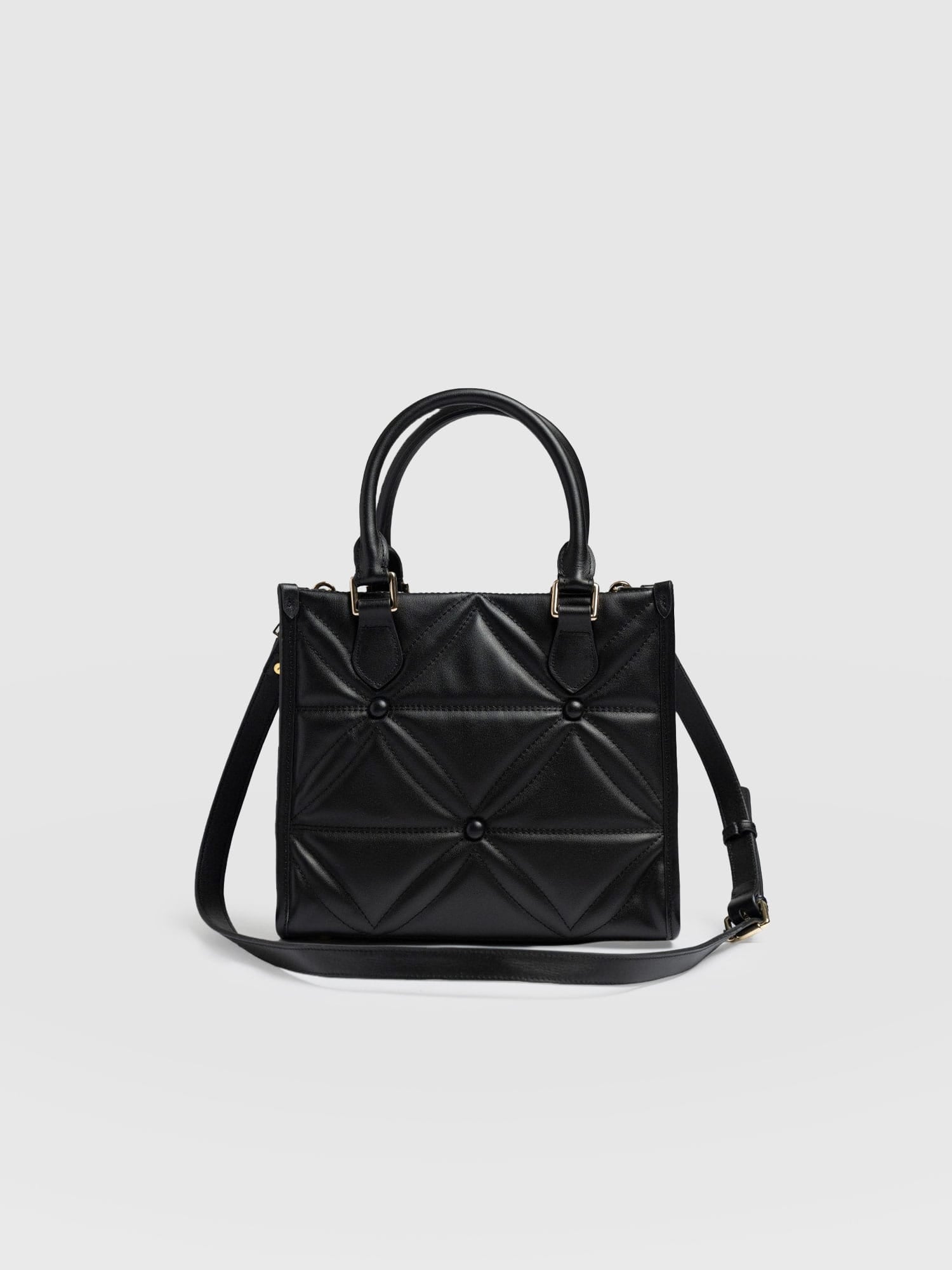 Quilted Mia Mini Tote Bag Black - Women's Bags | Saint + Sofia® USA