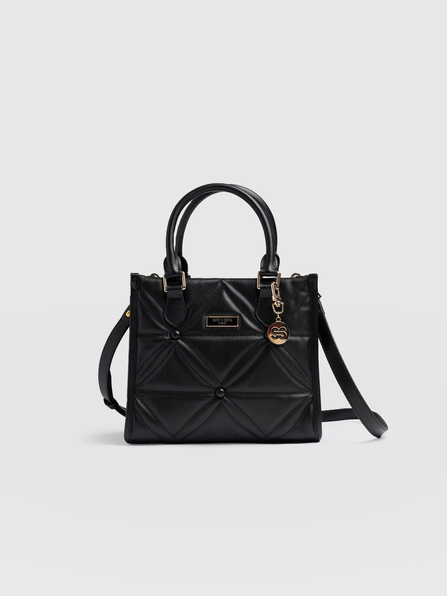 Quilted Mia Mini Tote Bag Black - Women's Bags | Saint + Sofia® USA