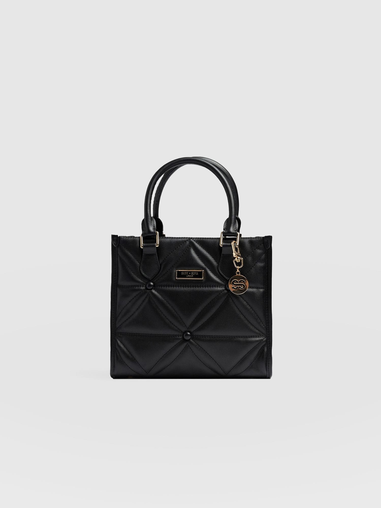 Quilted Mia Mini Tote Bag Black - Women's Bags | Saint + Sofia® USA