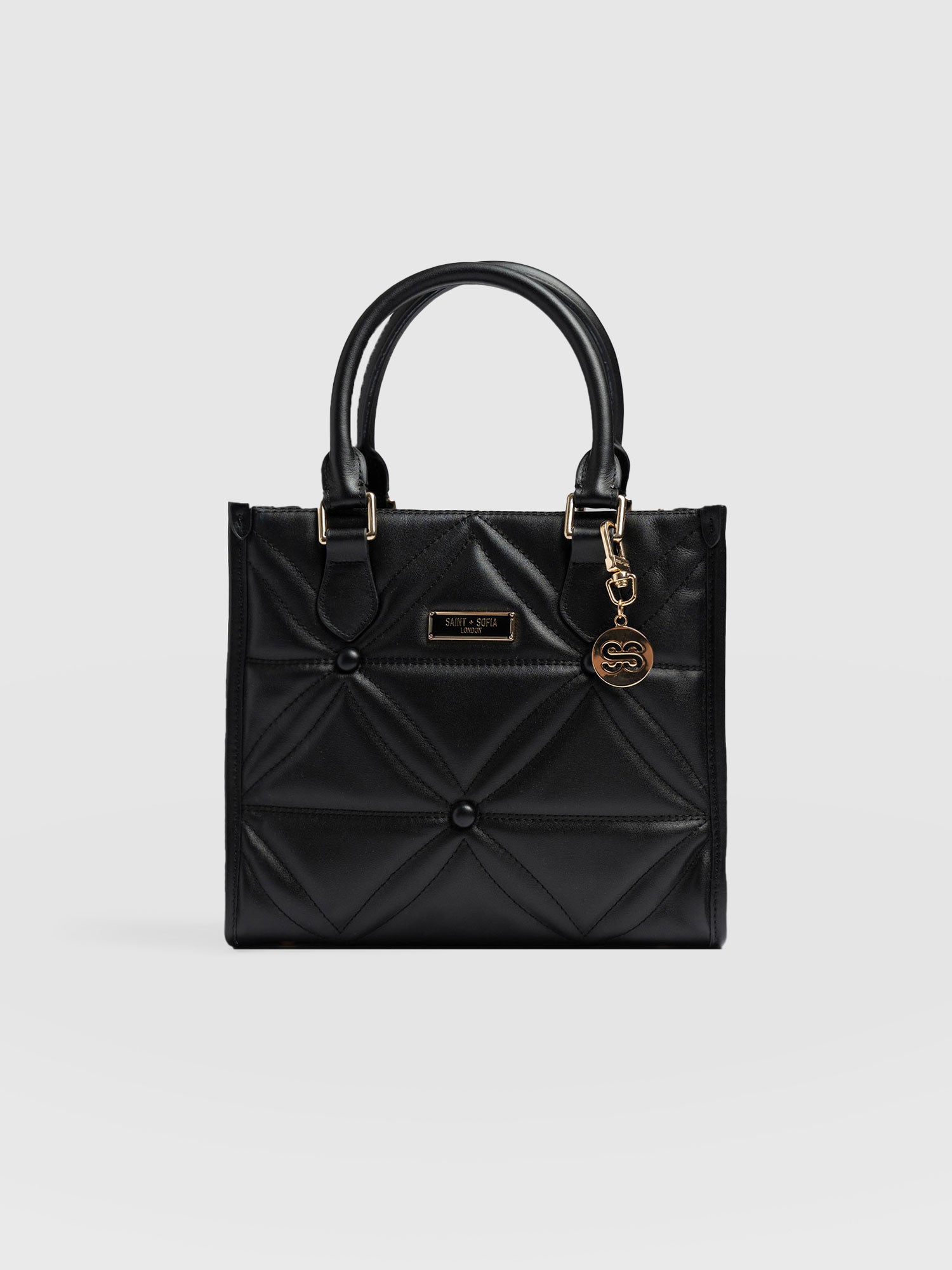 Quilted Mia Mini Tote Bag Black - Women's Bags | Saint + Sofia® USA