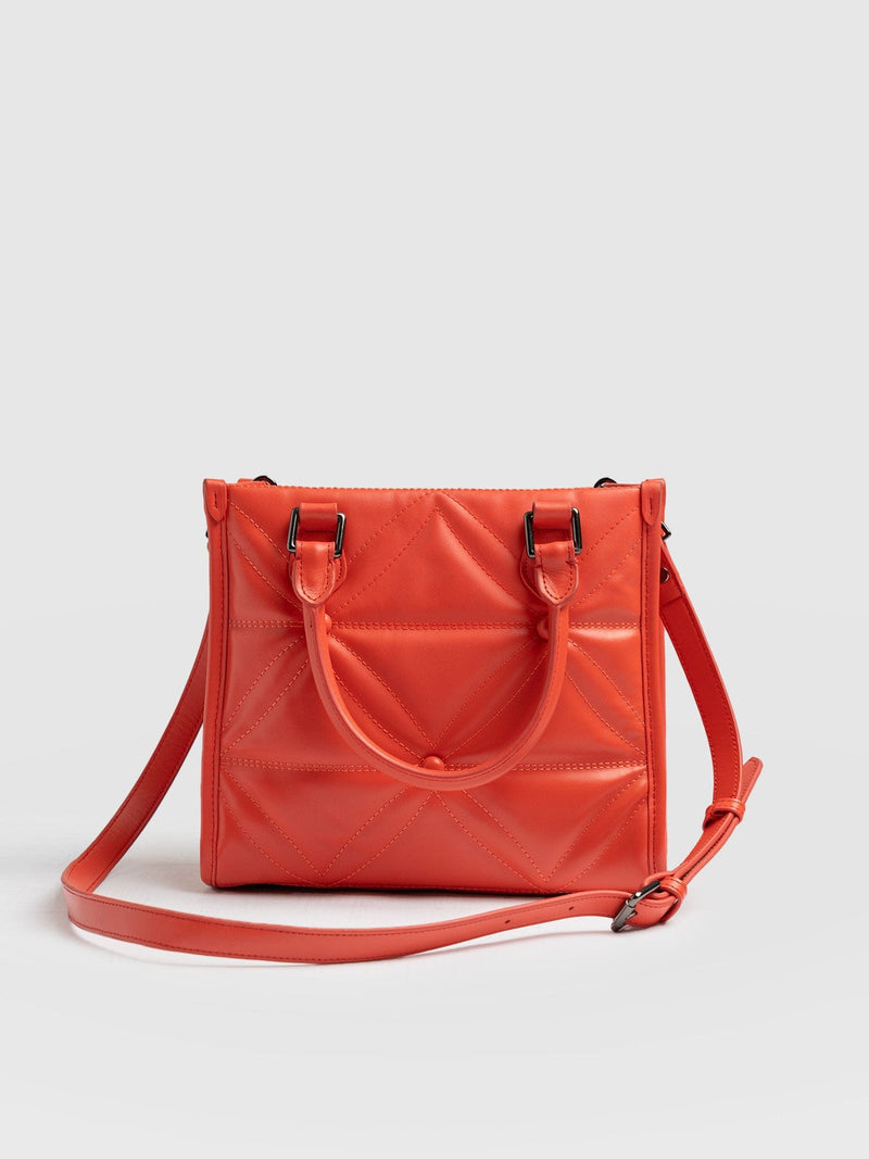 Quilted Mia Mini Tote Bag Coral - Women's Bags | Saint + Sofia® UK