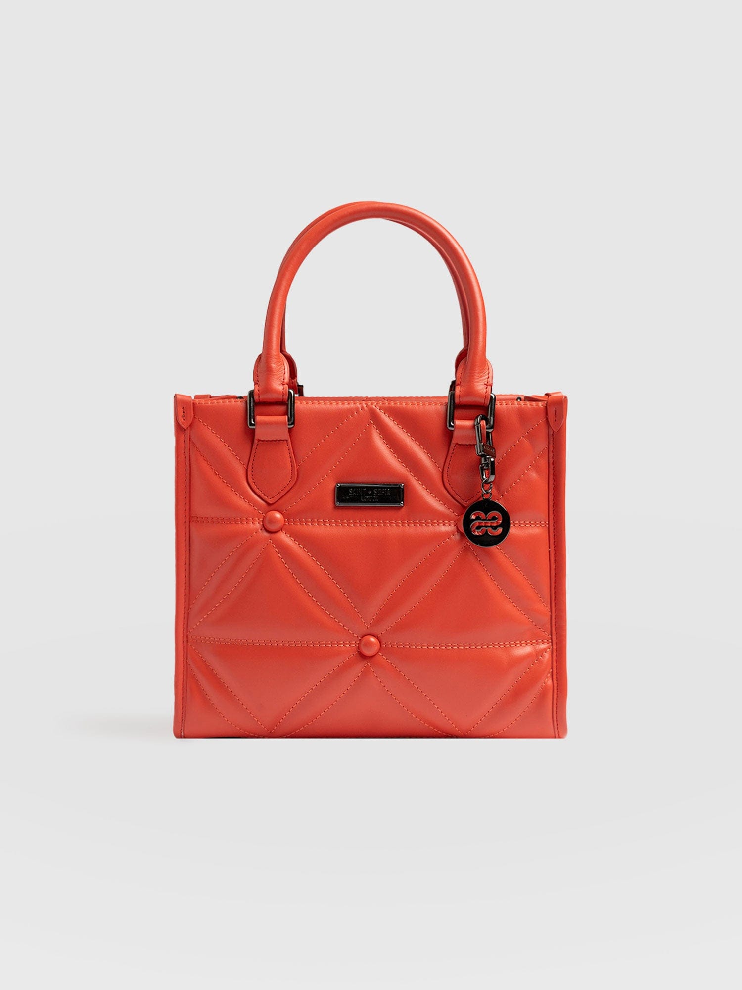 Quilted Mia Mini Tote Bag Coral - Women's Bags | Saint + Sofia® USA