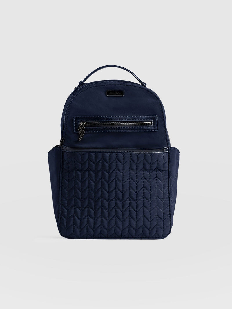 Quilted Nylon Backpack Navy - Women's Backpacks | Saint + Sofia® USA