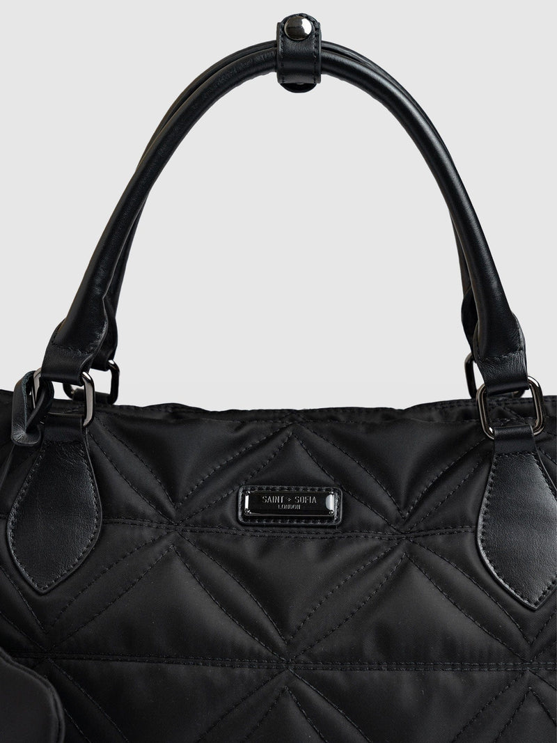 Quilted Selene Shopper Bag Black - Women's Bags | Saint + Sofia® UK