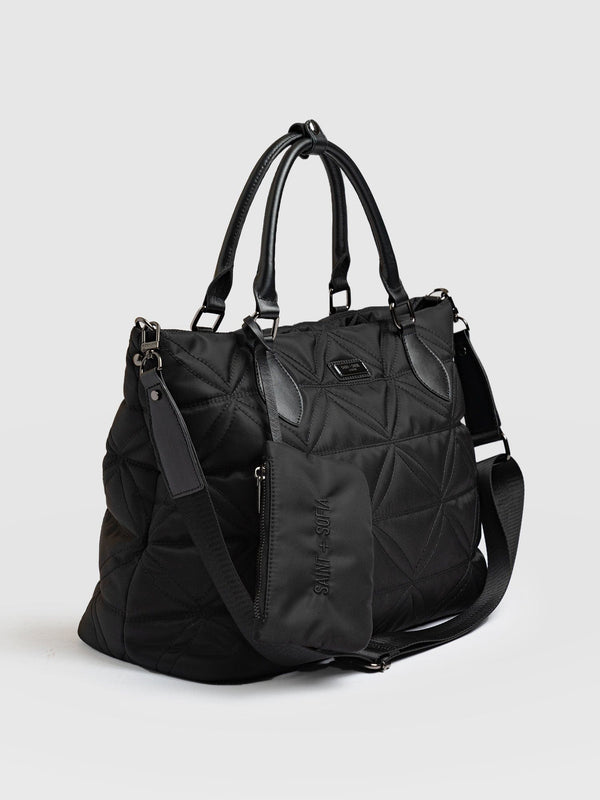 Quilted Selene Shopper Bag Black - Women's Bags | Saint + Sofia® UK