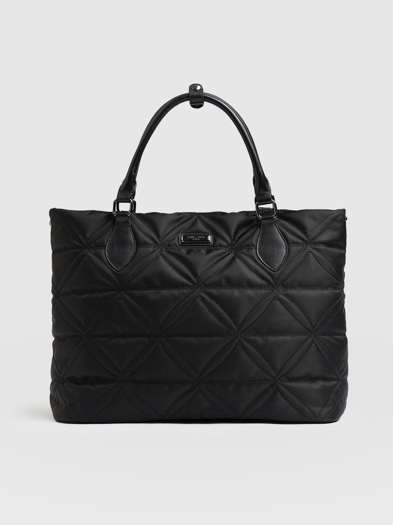 Quilted Selene Shopper Bag Black - Women's Bags | Saint + Sofia® USA