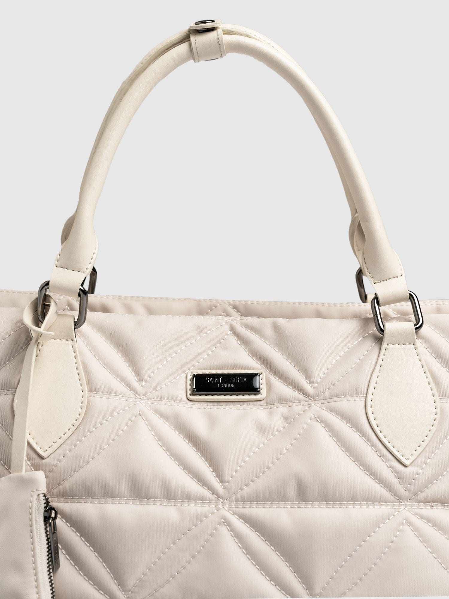 Quilted Selene Shopper Bag Cream - Women's Bags | Saint + Sofia® UK