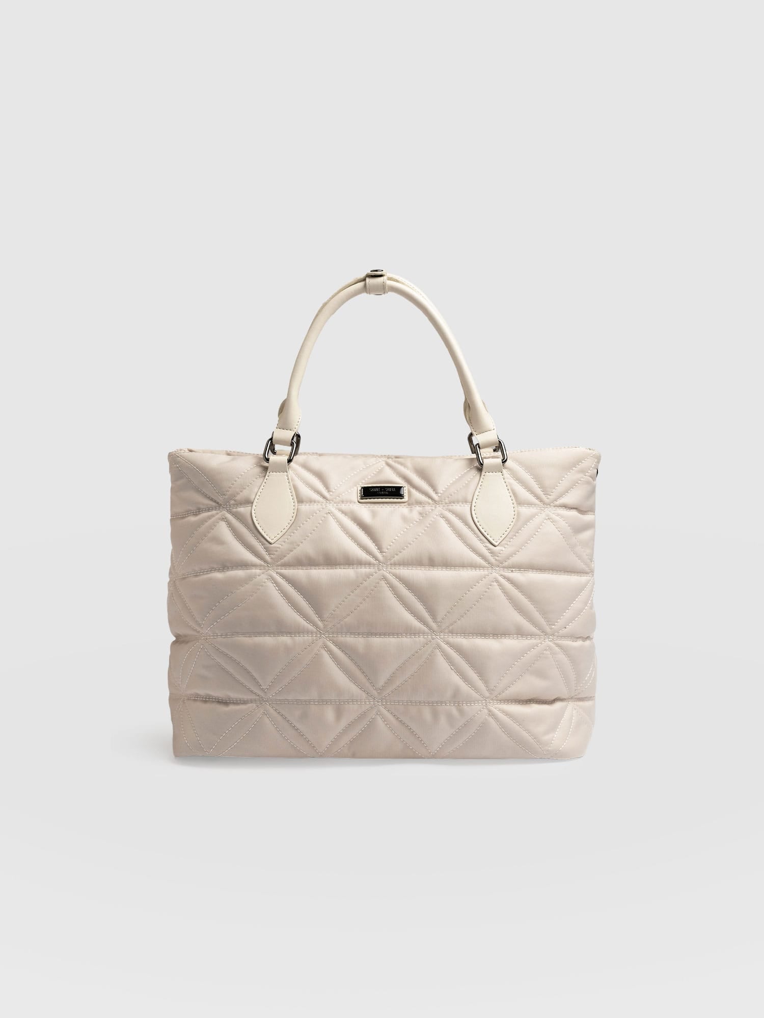Quilted Selene Shopper Bag Cream - Women's Bags | Saint + Sofia® USA