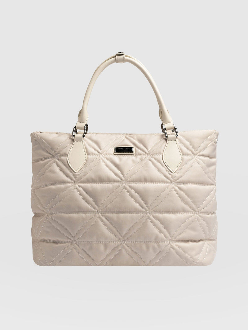 Quilted Selene Shopper Bag Cream - Women's Bags | Saint + Sofia® USA