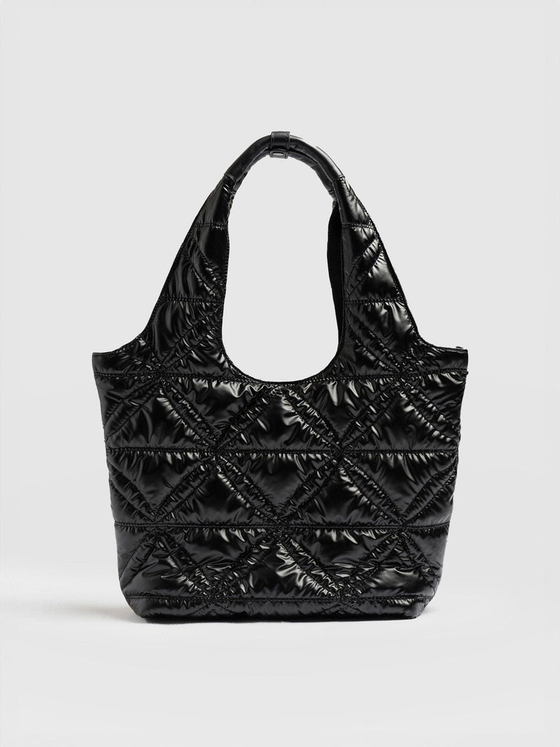 Quilted Stella Shoulder Tote Bag Black - Women's Bags | Saint + Sofia® UK