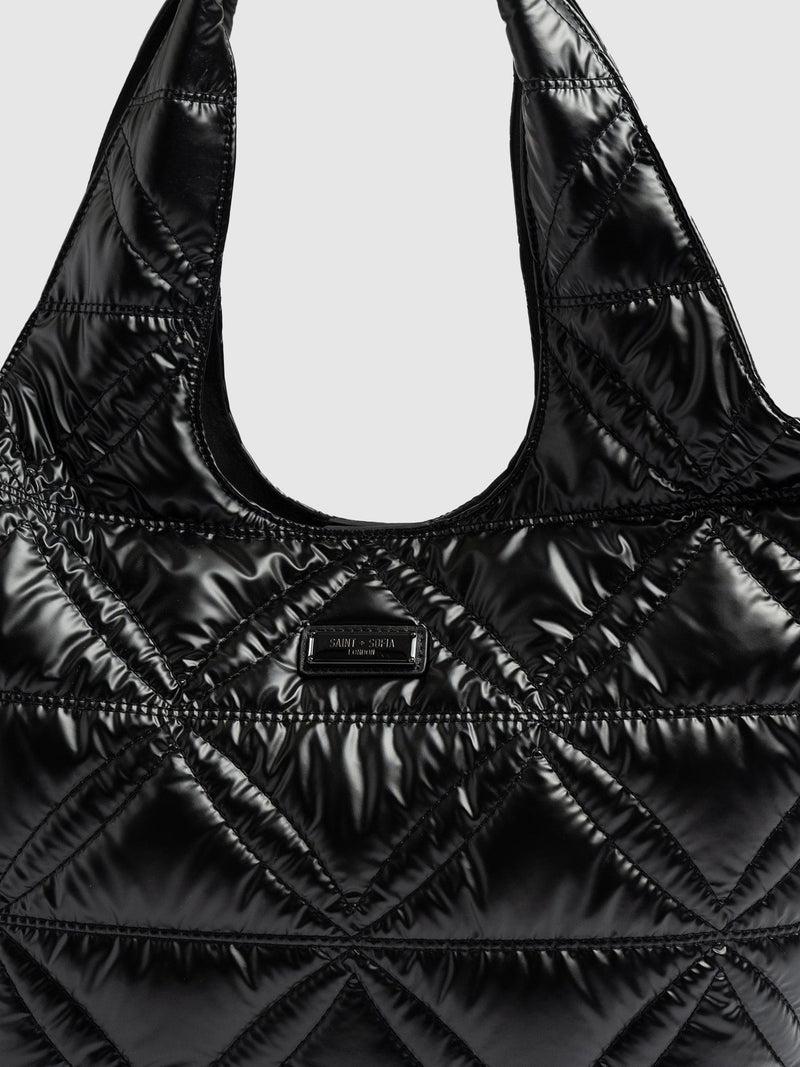Quilted Stella Shoulder Tote Bag Black - Women's Bags | Saint + Sofia® UK
