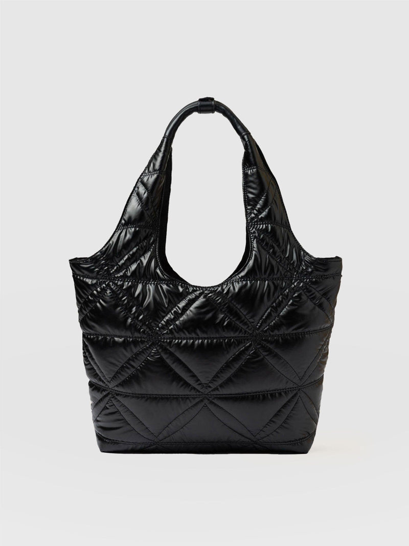 Quilted Stella Shoulder Tote Bag Black - Women's Bags | Saint + Sofia® USA