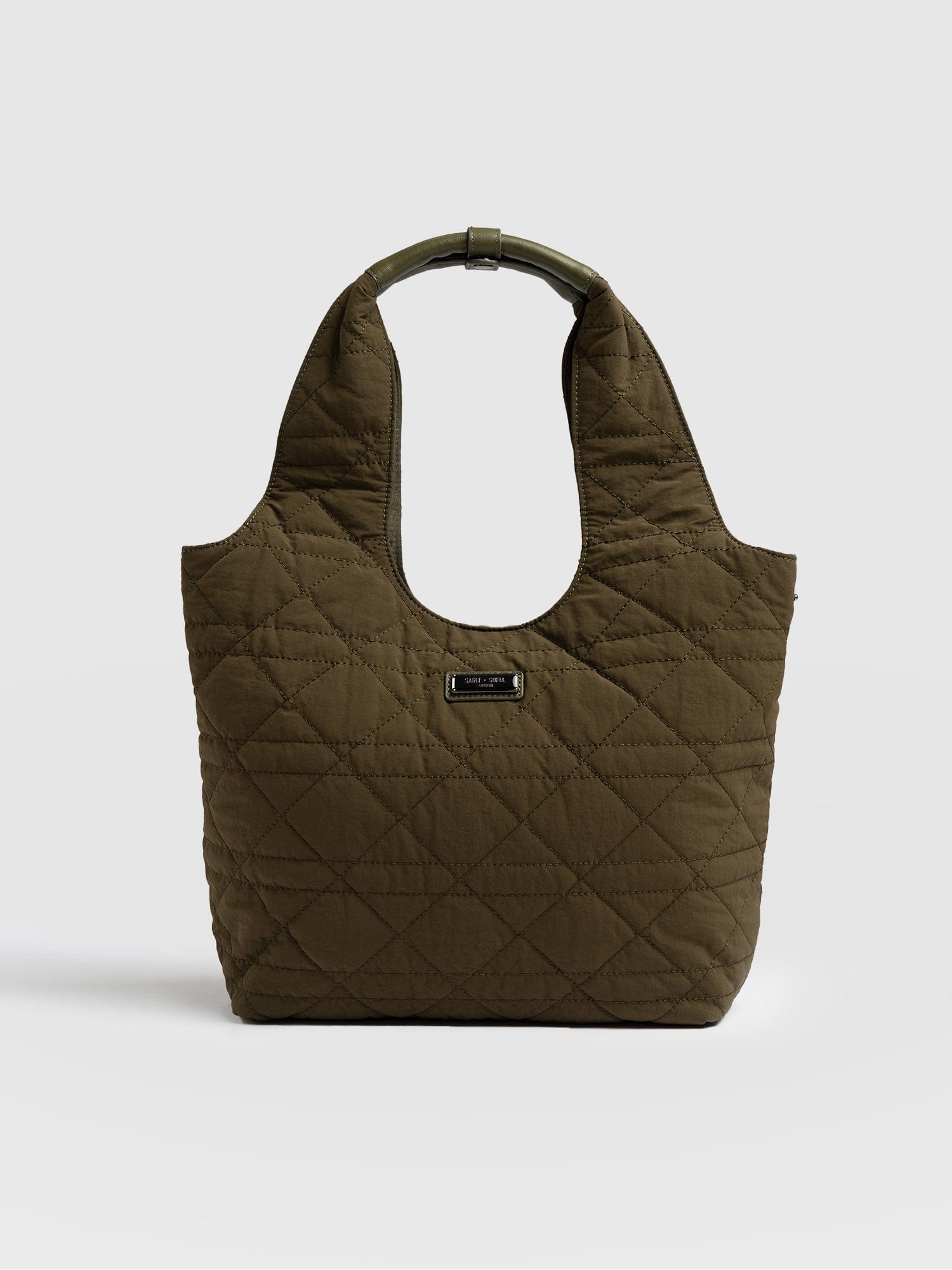 Quilted Stella Shoulder Tote Bag Khaki - Women's Bags | Saint + Sofia® US