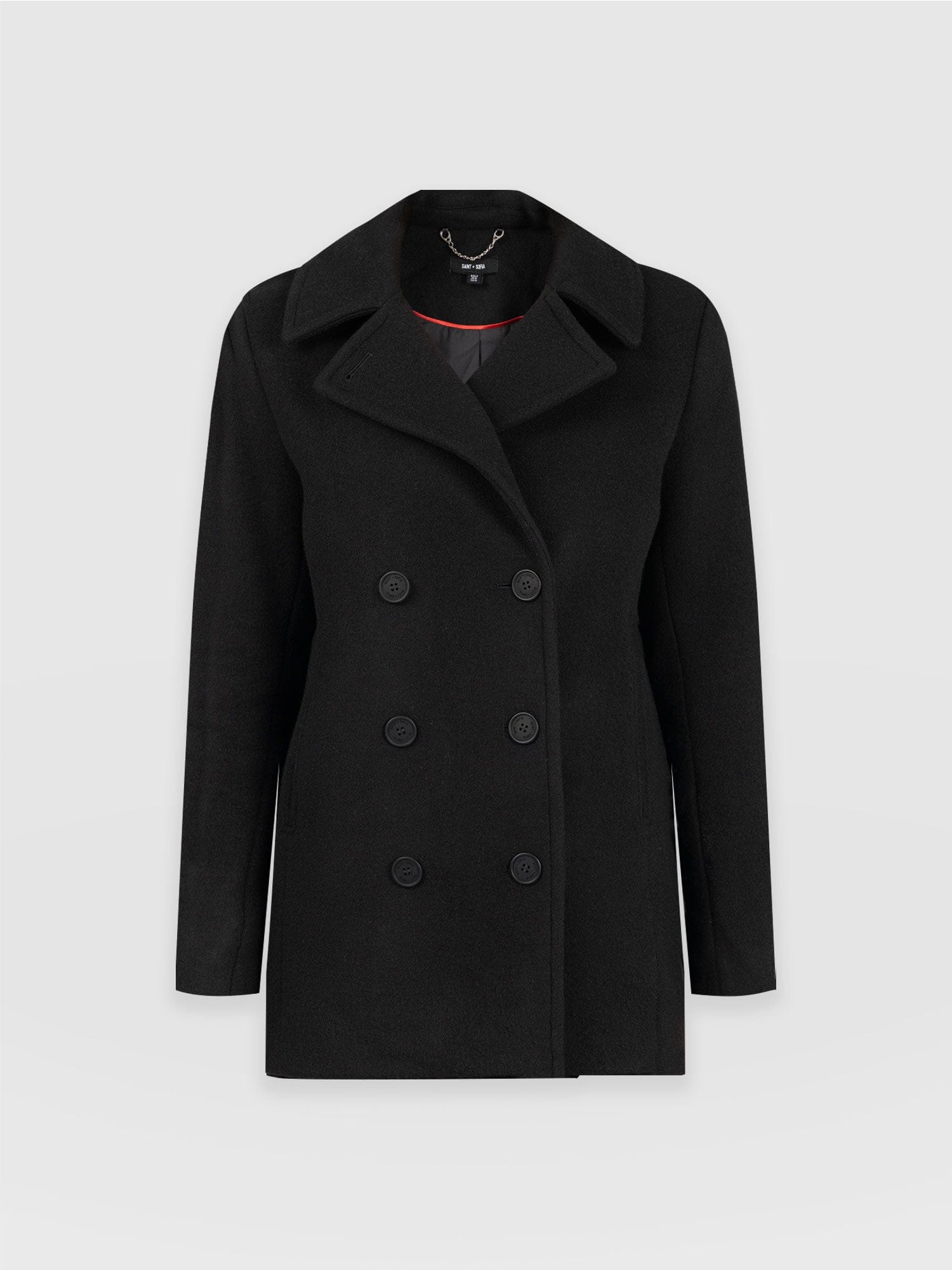 Ladies black 2024 wool coat uk