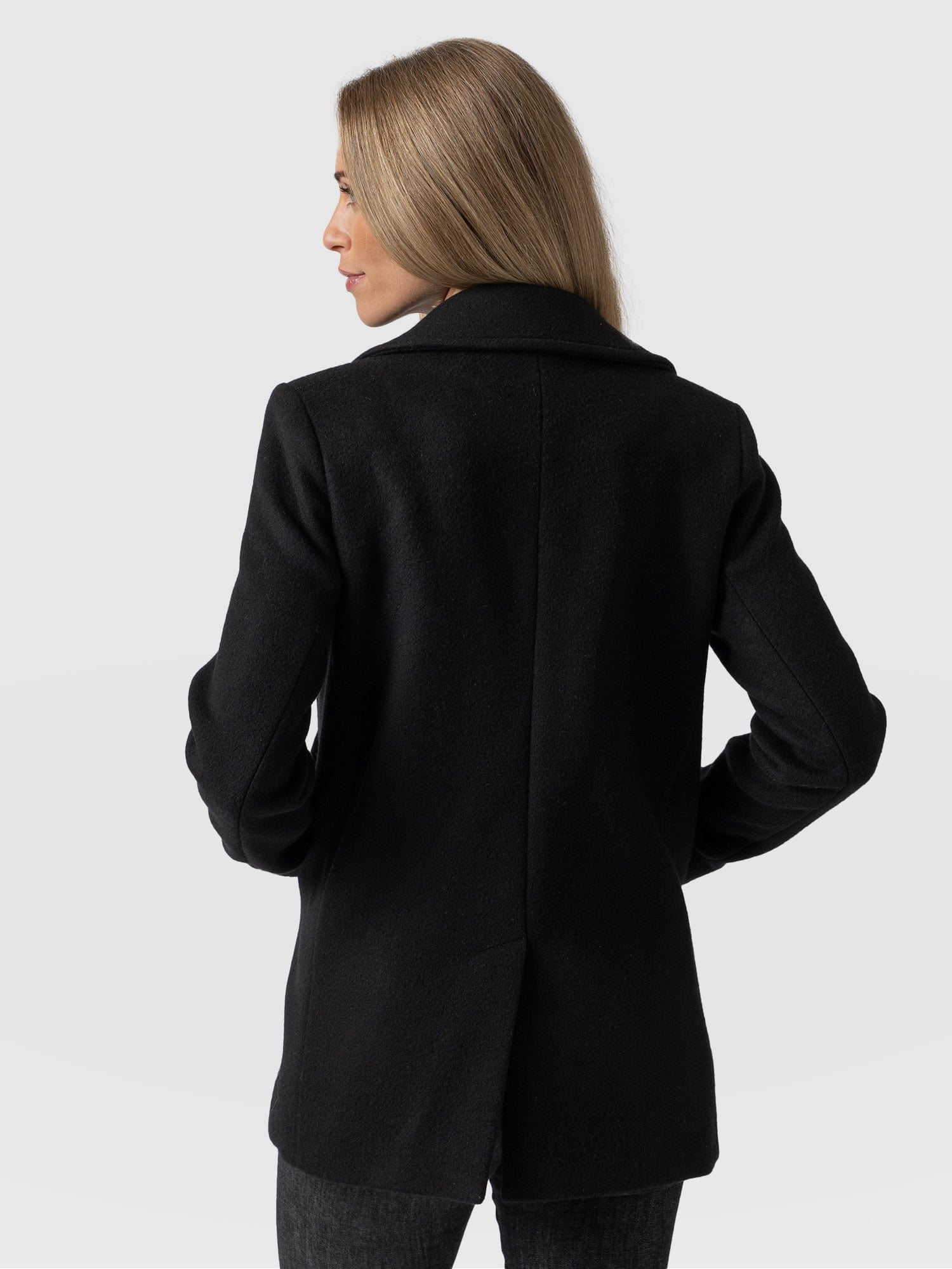 Quinn Pea Coat Black - Women's Coats | Saint + Sofia® USA