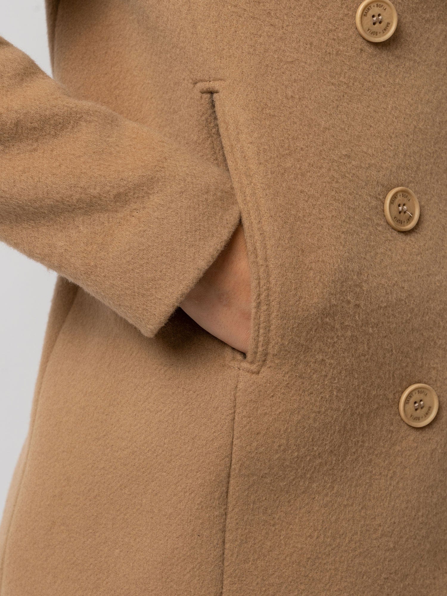 Quinn Pea Coat Camel - Women's Coats | Saint + Sofia® USA