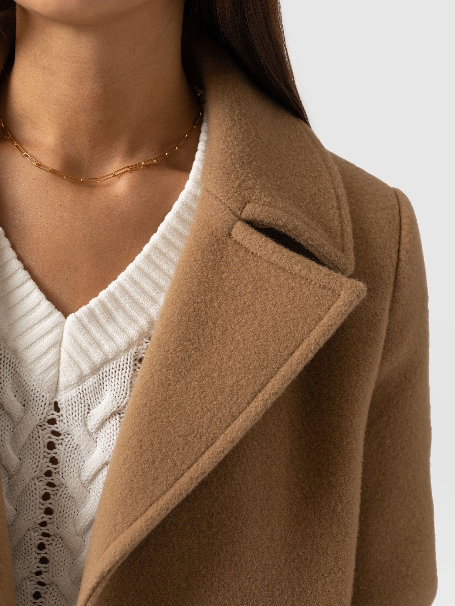 Quinn Pea Coat Camel - Women's Coats | Saint + Sofia® USA