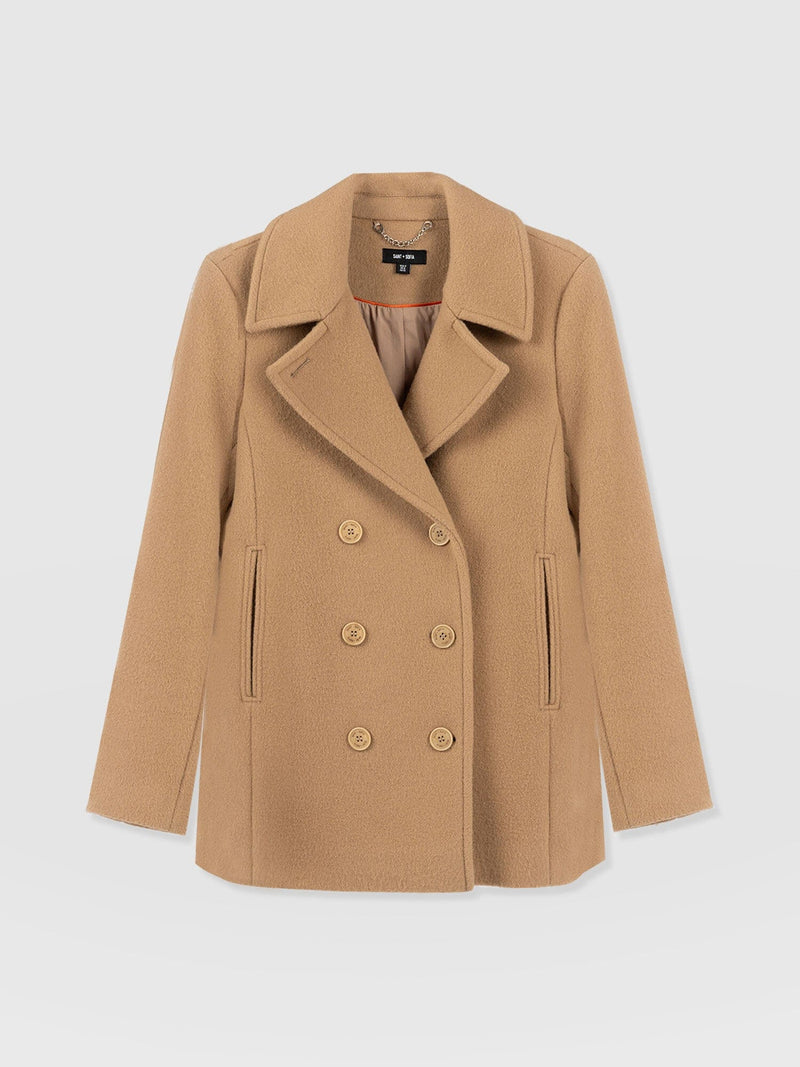 Quinn Pea Coat Camel - Women's Coats | Saint + Sofia® USA