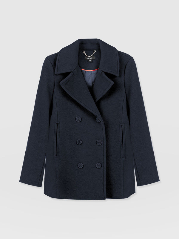 Quinn Pea Coat - Navy - Women's Outerwears | Saint + Sofia® USA
