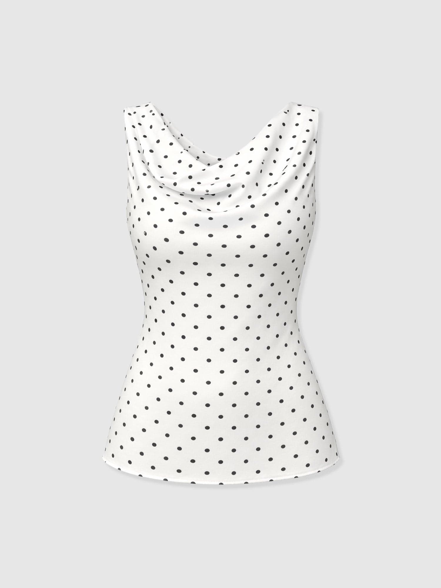 Raye Cowl Cami - Cream Polka Dot - Women's T-shirts | Saint + Sofia® USA