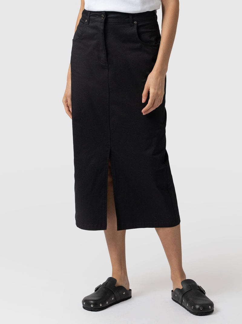 Raye Midi Skirt Black - Women's Skirts | Saint + Sofia® USA