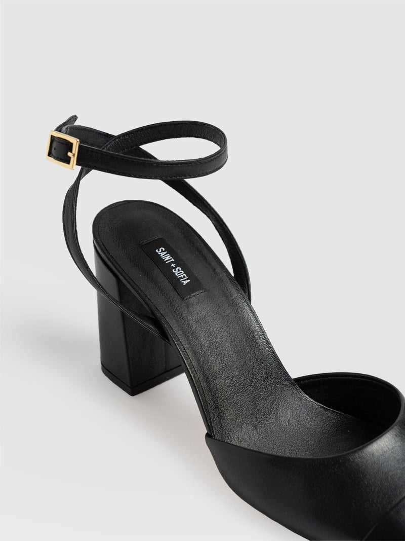Rayner Cap Toe Heel Black - Women's Heels | Saint + Sofia® UK