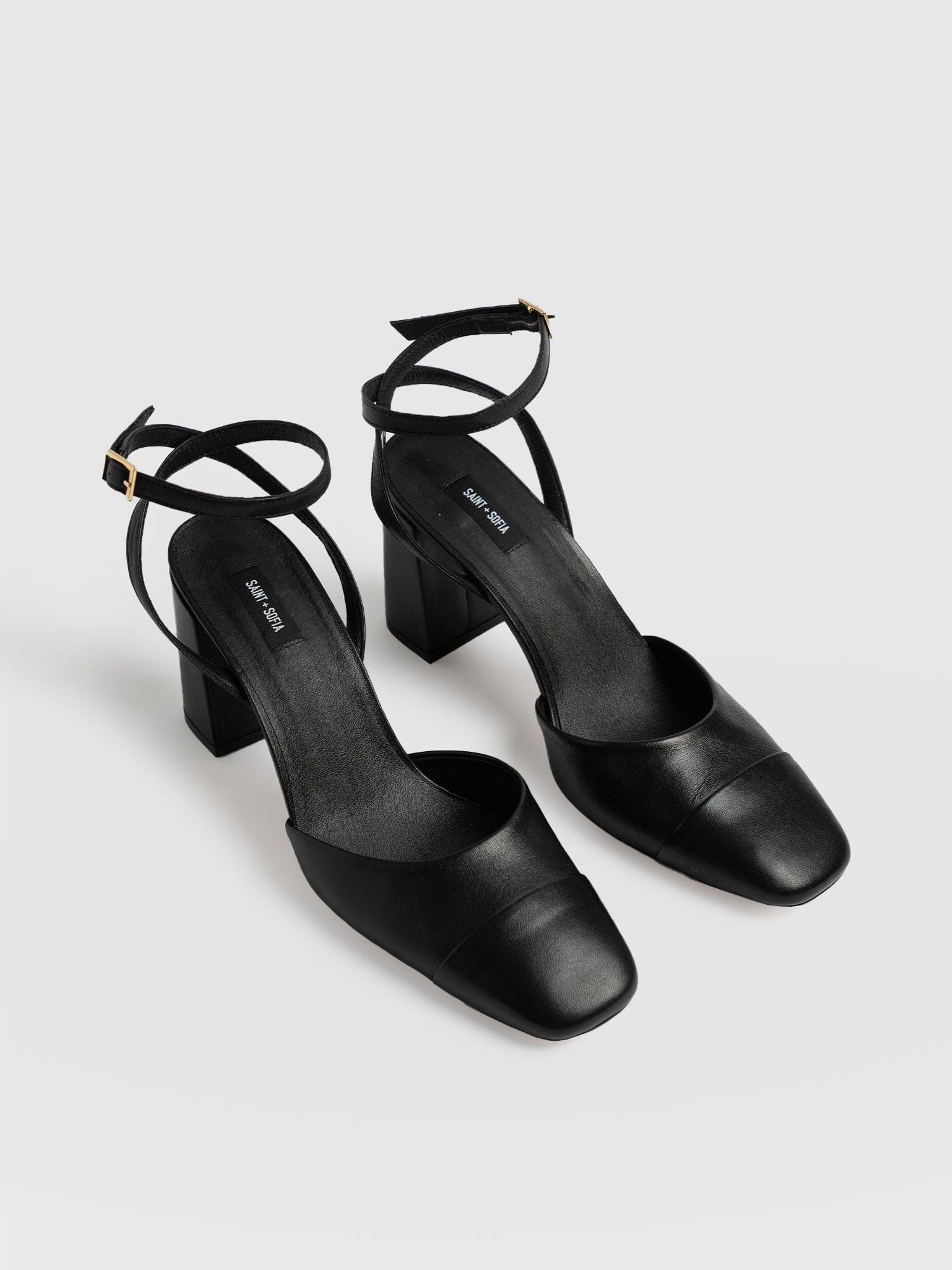 Rayner Cap Toe Heel Black - Women's Heels | Saint + Sofia® UK