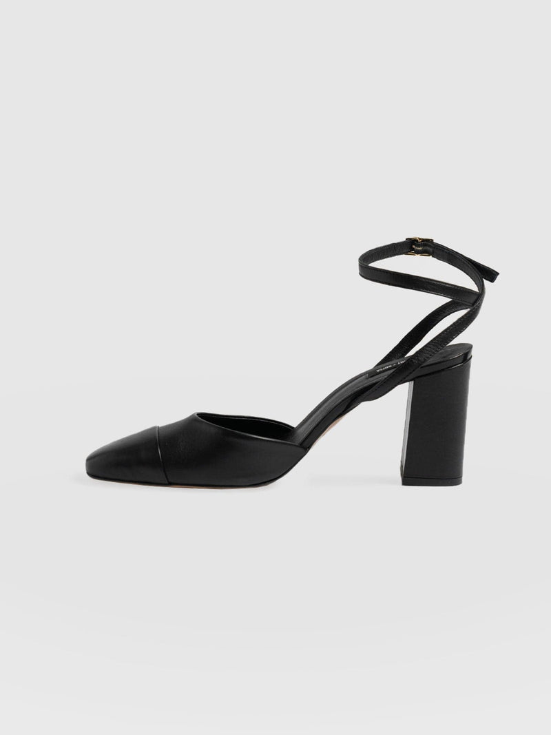 Rayner Cap Toe Heel Black - Women's Heels | Saint + Sofia® USA