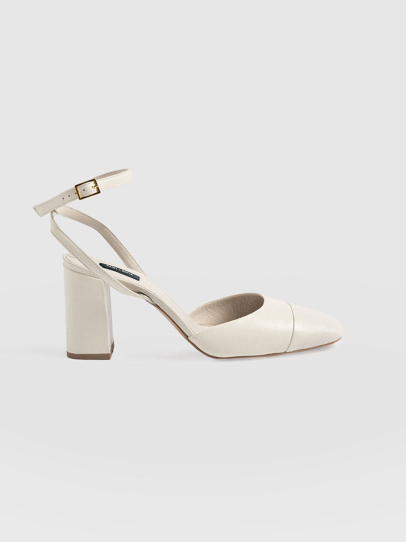 Rayner Cap Toe Heel Cream - Women's Heels | Saint + Sofia® USA