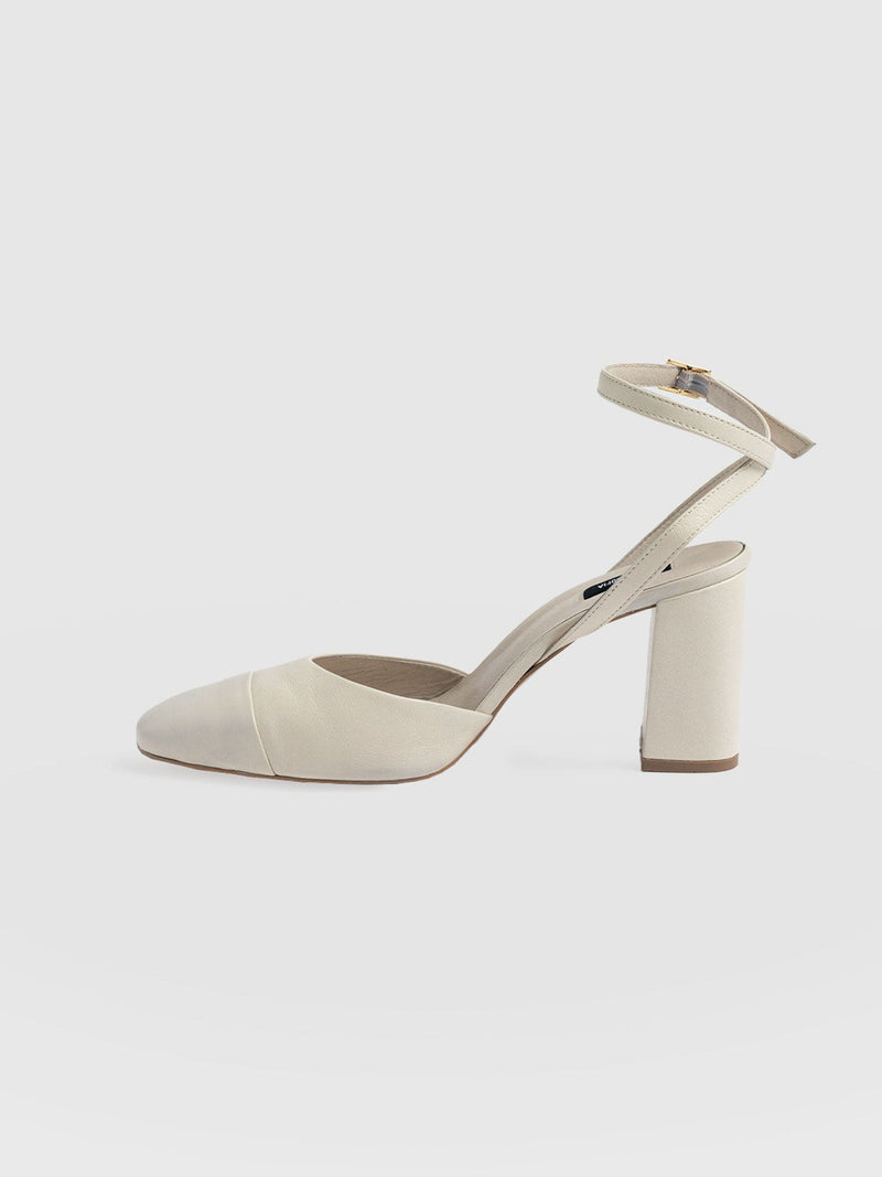 Rayner Cap Toe Heel Cream - Women's Heels | Saint + Sofia® USA