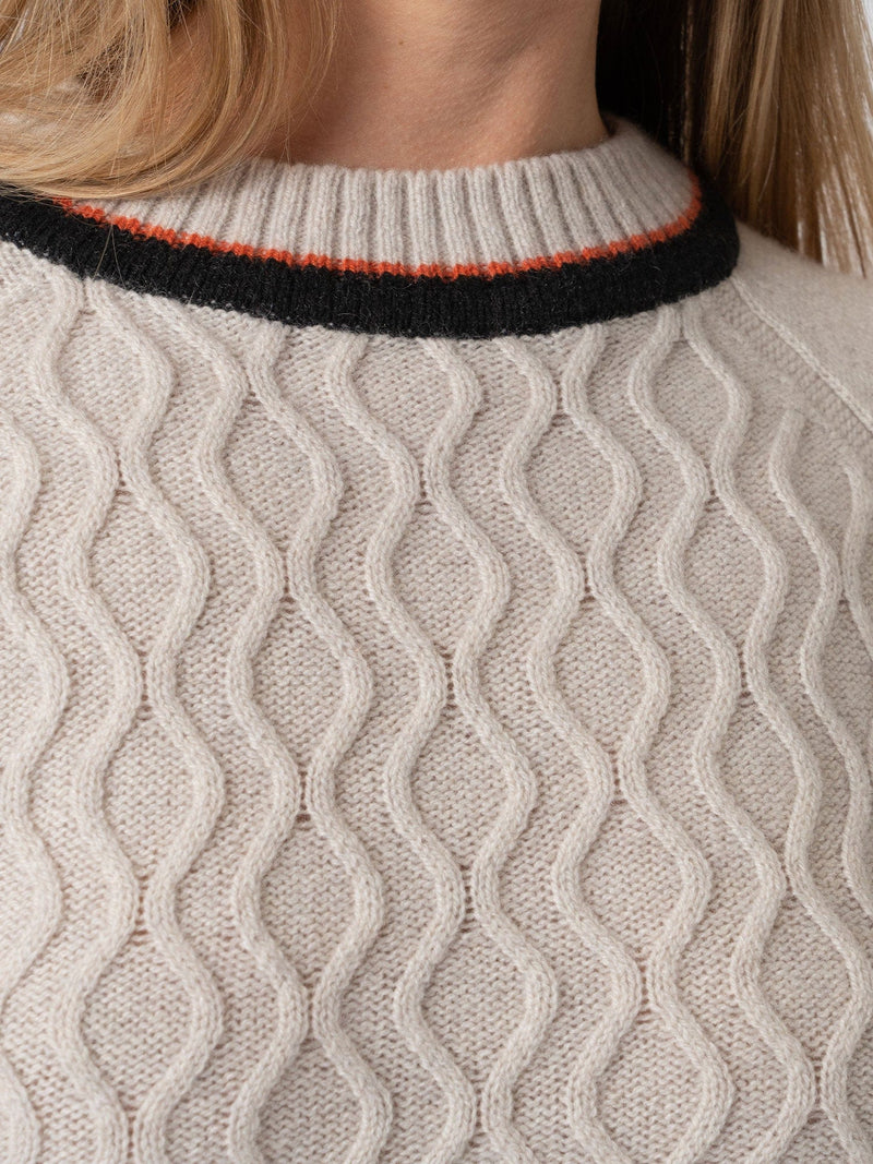 Rayner Cashmere Sweater Black/Beige/Orange - Women's Sweaters | Saint + Sofia® USA