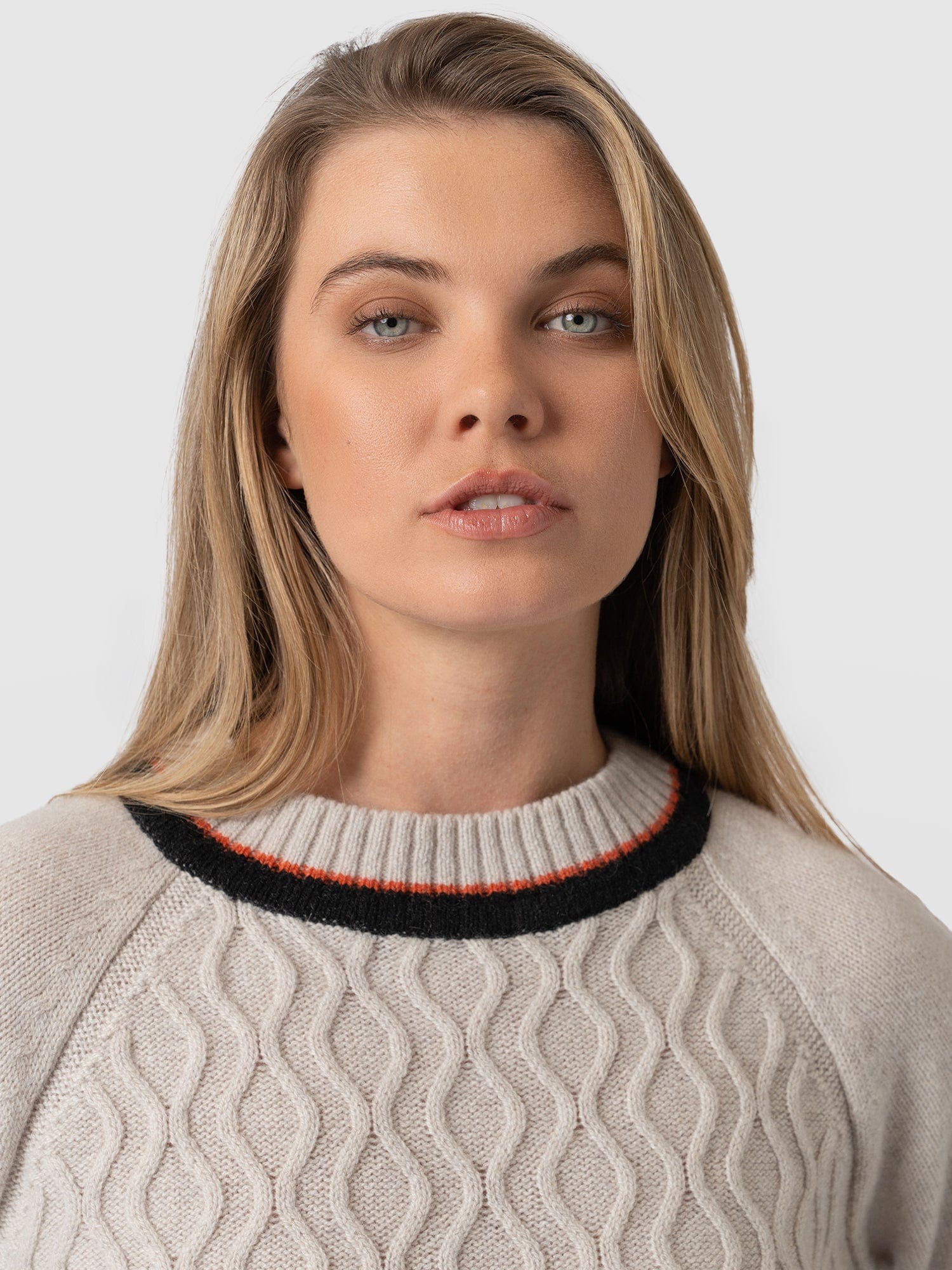 Rayner Cashmere Sweater Black/Beige/Orange - Women's Sweaters | Saint + Sofia® USA