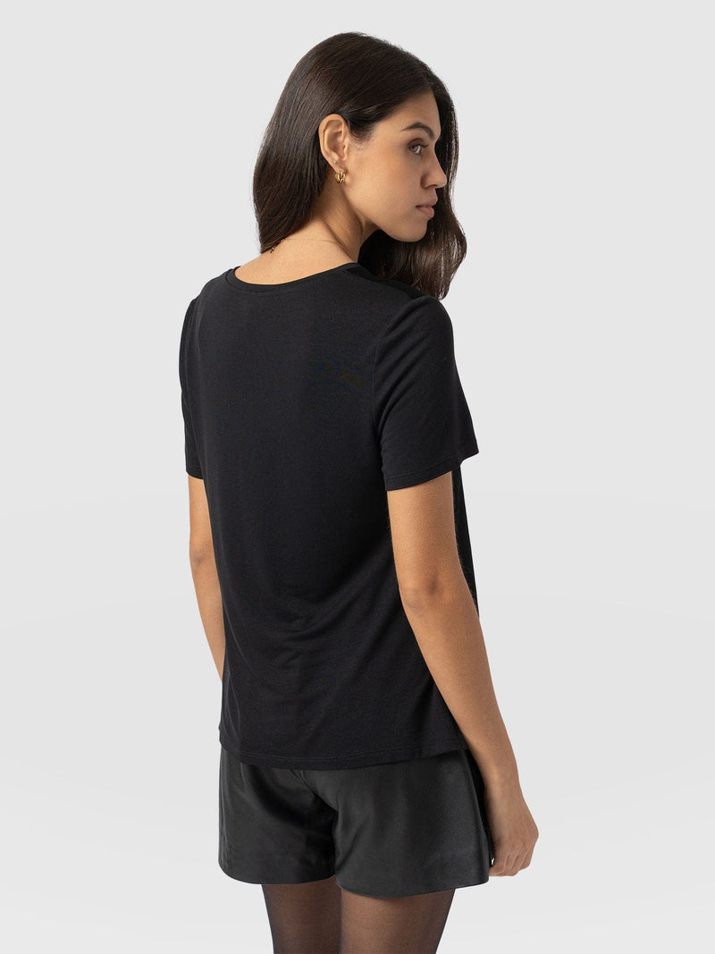 Rayner Contrast Tee Black - Women's T-Shirts | Saint + Sofia® UK