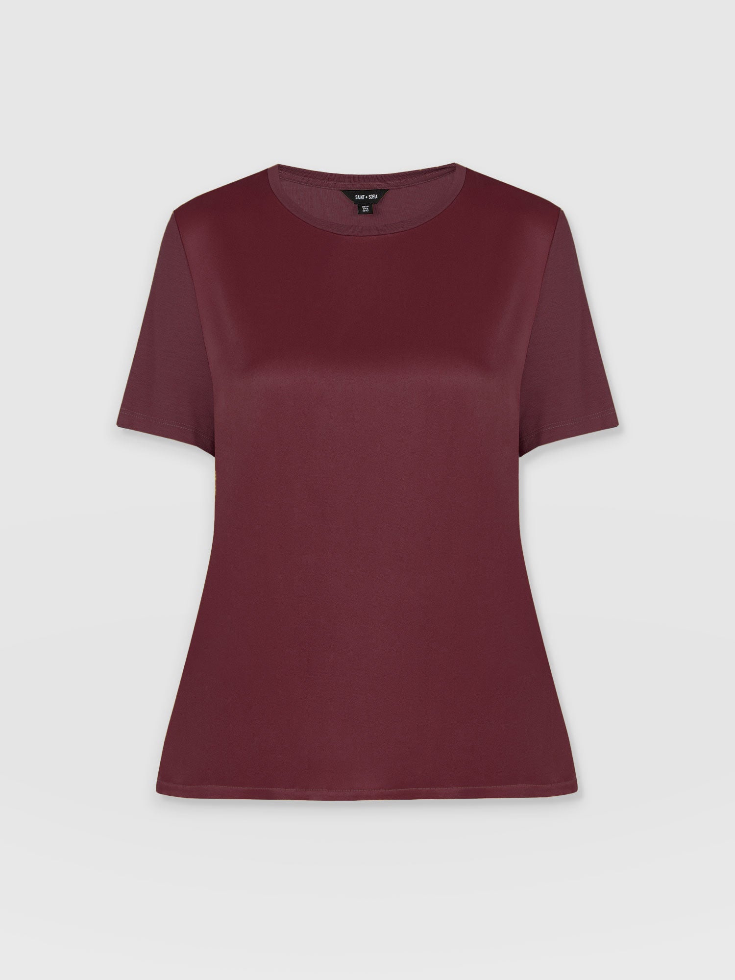 Rayner Contrast Tee Maroon - Women's T-Shirts | Saint + Sofia® US