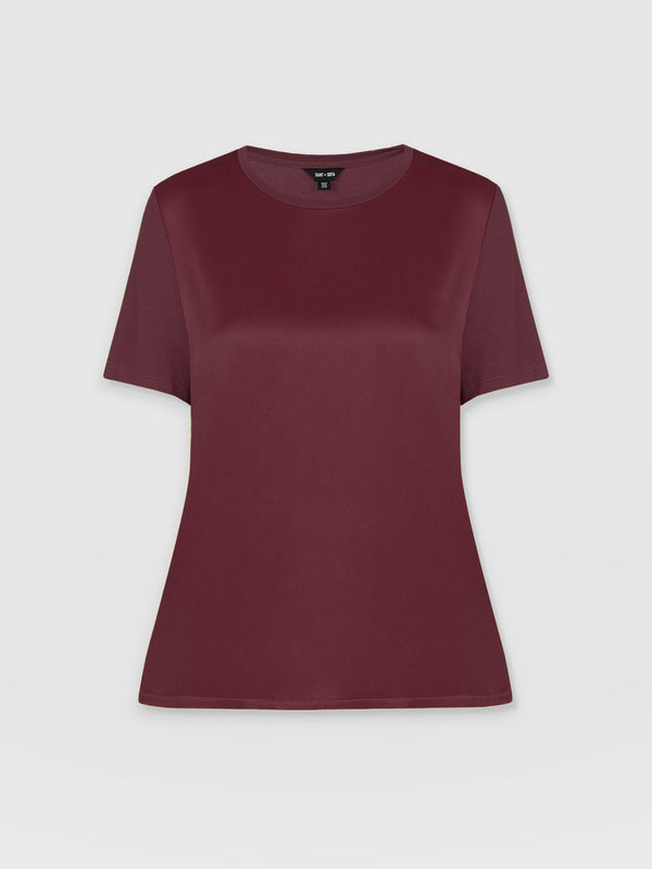 Rayner Contrast Tee Maroon - Women's T-Shirts | Saint + Sofia® US