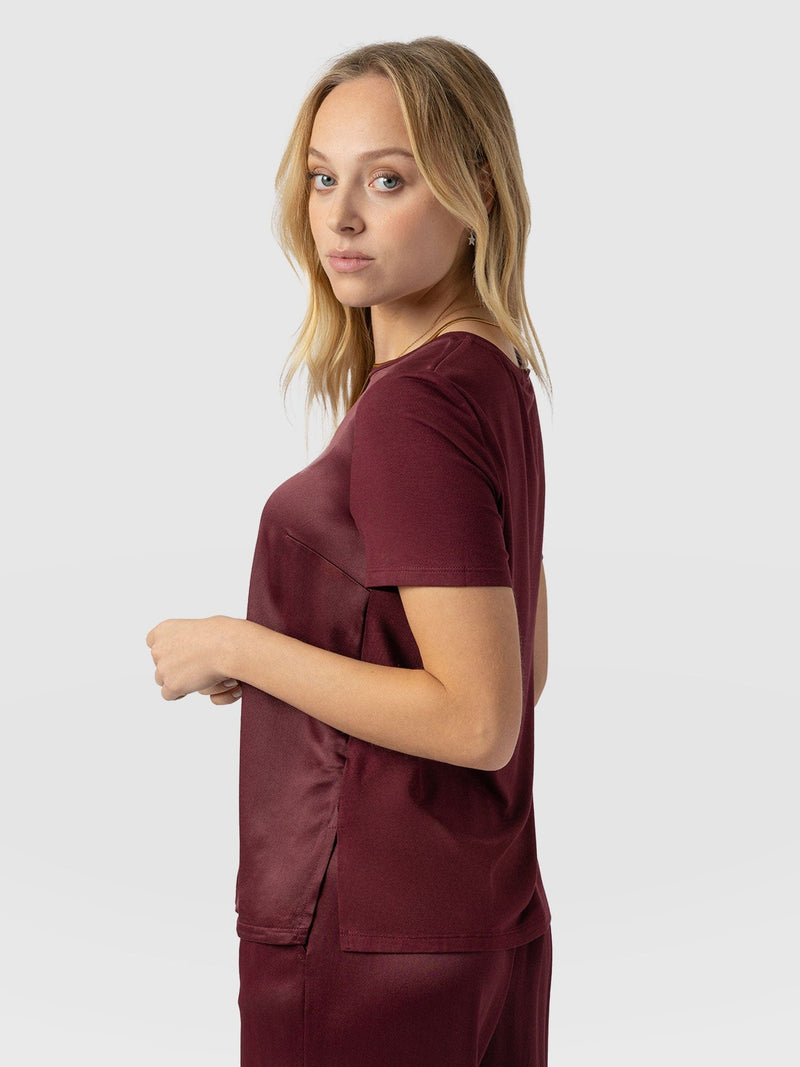 Rayner Contrast Tee Maroon - Women's T-Shirts | Saint + Sofia® US