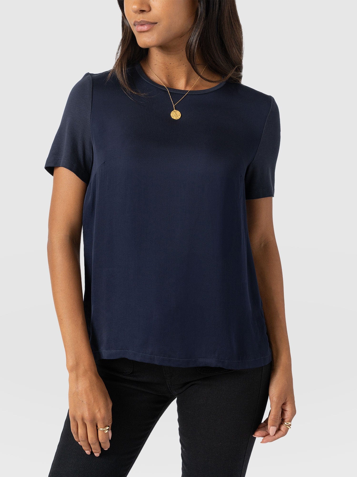 Rayner Contrast Tee Navy - Women's T-Shirts | Saint + Sofia® US