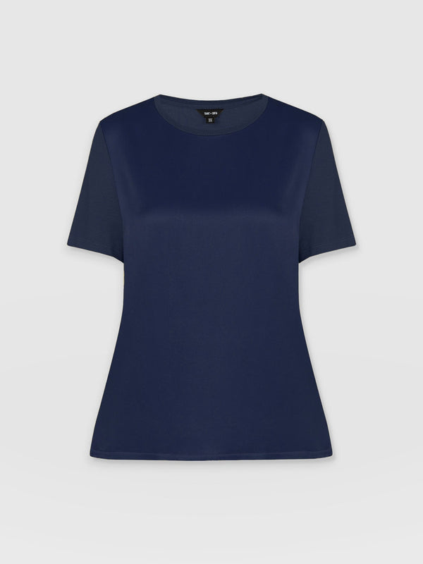 Rayner Contrast Tee Navy - Women's T-Shirts | Saint + Sofia® US