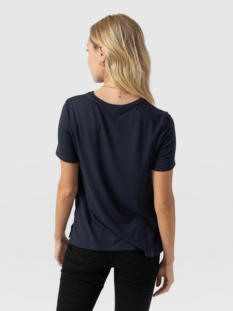 Rayner Contrast Tee Navy - Women's T-Shirts | Saint + Sofia® US