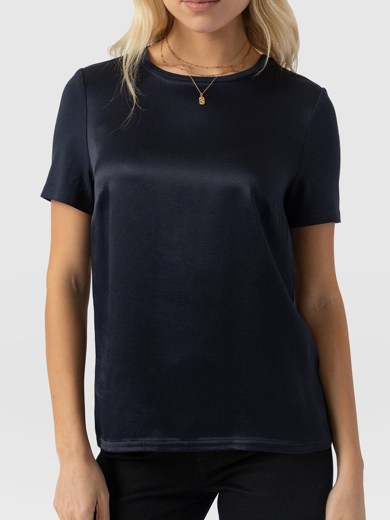 Rayner Contrast Tee Navy - Women's T-Shirts | Saint + Sofia® US