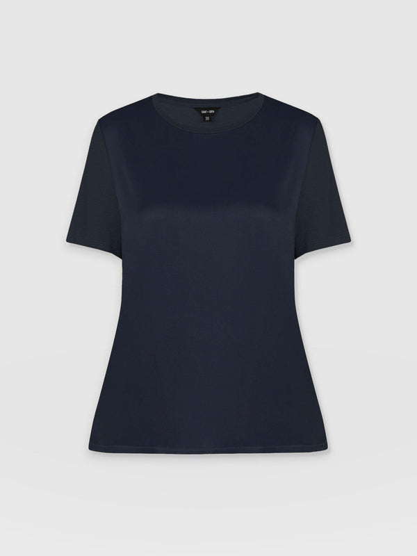 Rayner Contrast Tee Navy - Women's T-Shirts | Saint + Sofia® US