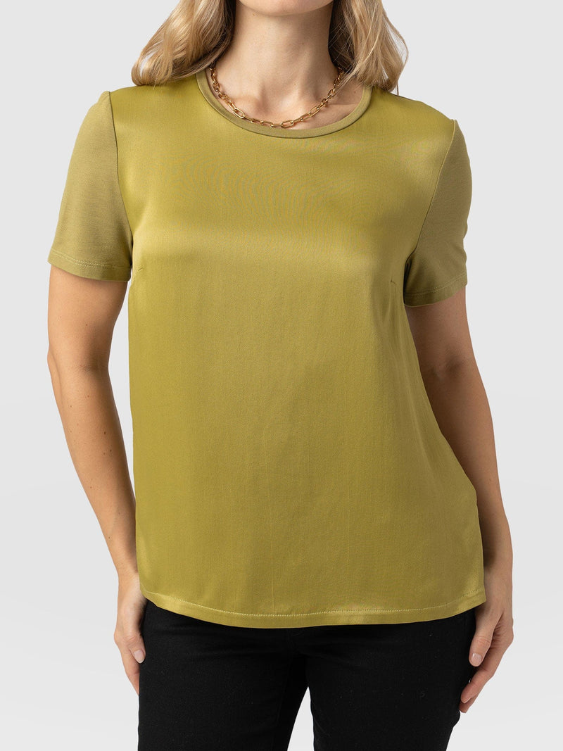 Rayner Contrast Tee Olive - Women's T-Shirts | Saint + Sofia® US