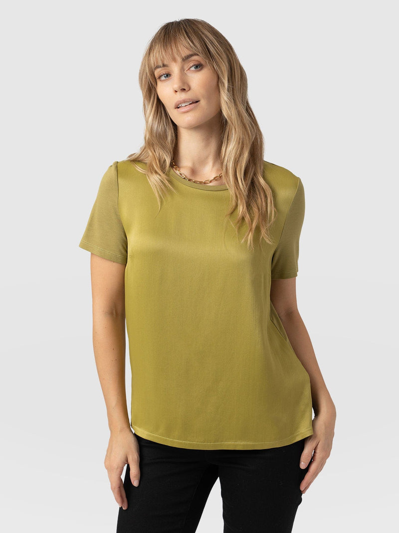 Rayner Contrast Tee Olive - Women's T-Shirts | Saint + Sofia® US